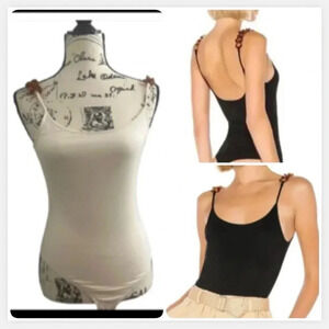L’ACADEMIE. CORALIE BODY SUIT CREAM CHAIN STRAPS SLEEVELESS SIZE MEDIUM